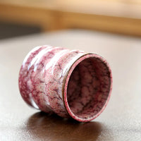 kiln-fired glazed porcelain tea cup marbling pattern ripple teacup