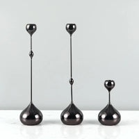 Chrome Drop Dining Candle Holder Set-Letifly Lights and Decor