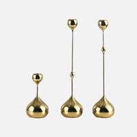 Chrome Drop Dining Candle Holder Set-Letifly Lights and Decor