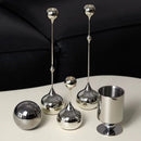 Chrome Drop Dining Candle Holder Set-Letifly Lights and Decor