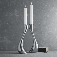 Chrome Wave Candle Holders-Letifly Lights and Decor