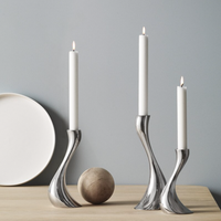 Chrome Wave Candle Holders-Letifly Lights and Decor