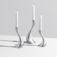Chrome Wave Candle Holders-Letifly Lights and Decor