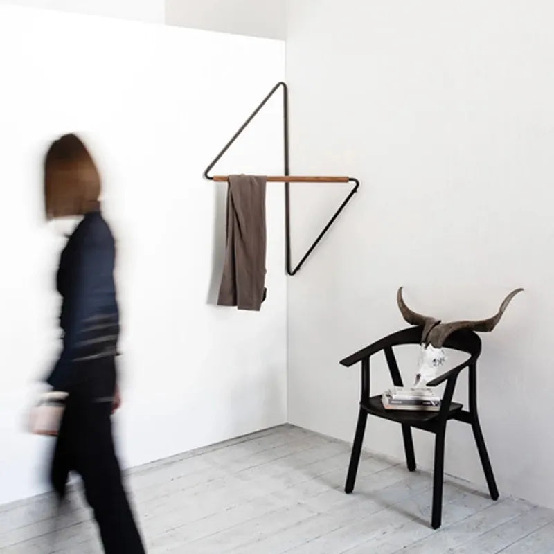 Wall rack geometric corner hanger minimalist metal wood coat rack modern storage