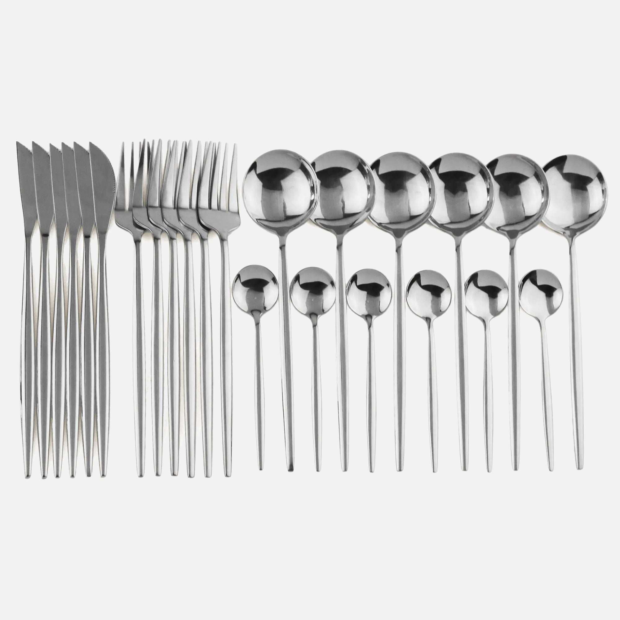 Color Metallics 24 Piece Flatware Set-Letifly Lights and Decor