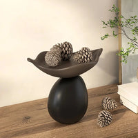 Modern sculptural decorative bowl resin storage tray