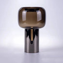 Dark smoky glass vase with modern metallic base sleek design for flowers, dried arrangements and other decor