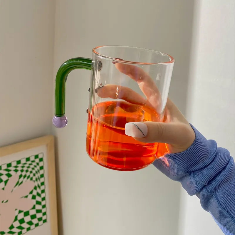 Dot Handle Glass Cup-Letifly Lights and Decor