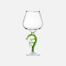 Wine glass with whimsical nature-inspired stems