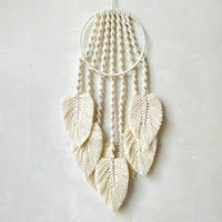 Handmade macramé wall hanging feather boho décor cotton dream catcher
