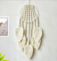 Handmade macramé wall hanging feather boho décor cotton dream catcher