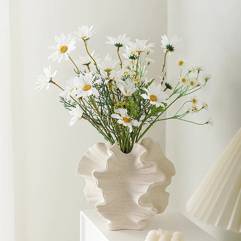 Fired White Ceramic Vase