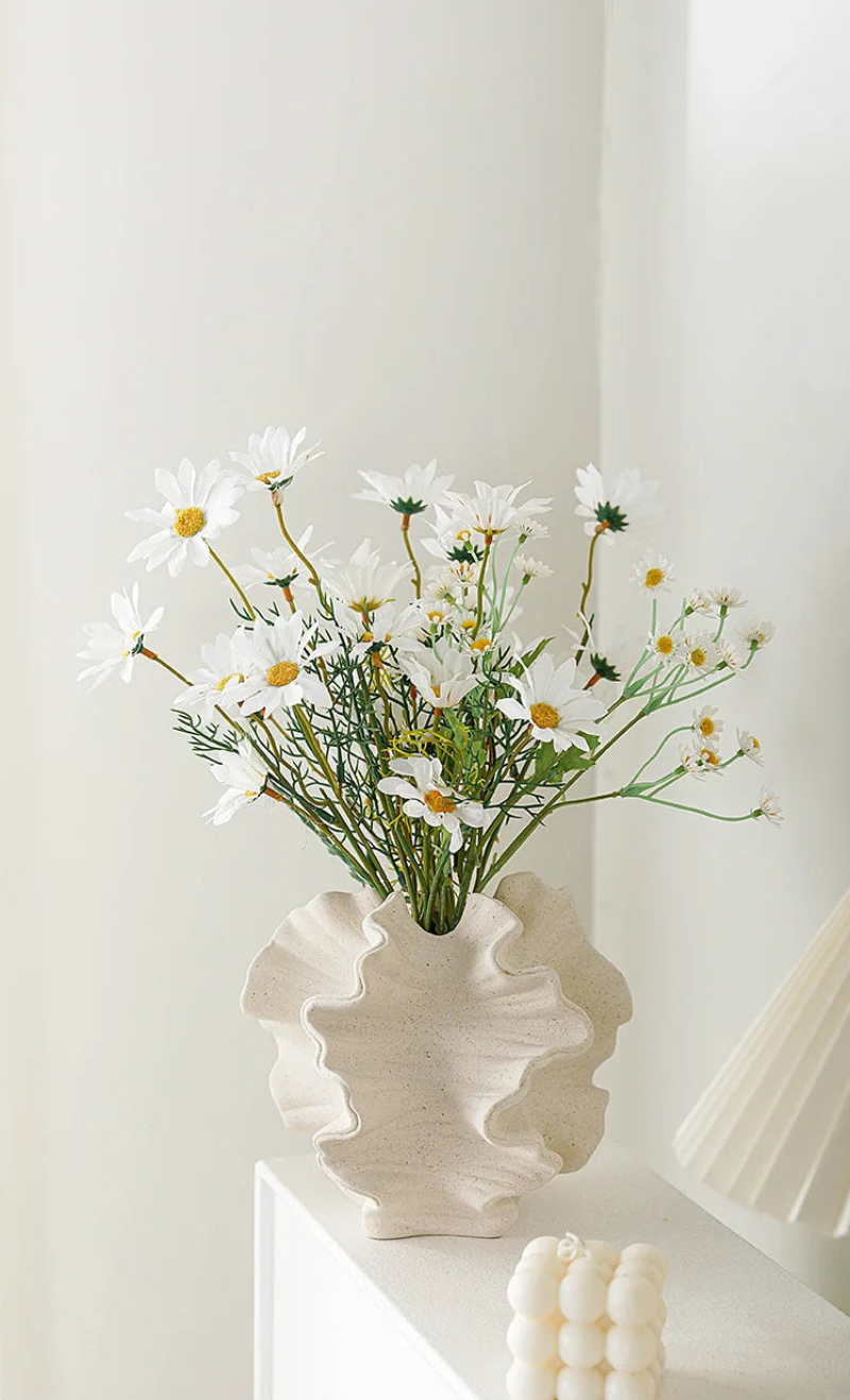 Fired White Ceramic Vase