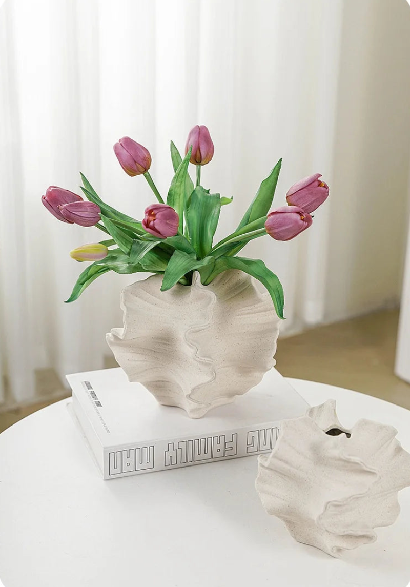 Fired White Ceramic Vase