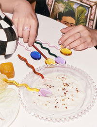 Glass Candy Wavy Stirrer & Spoon