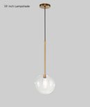 Clear globe modern lamp pendant brass