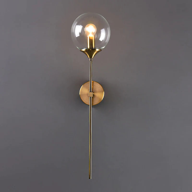 Glass Torch Brass Wall Light-Letifly Lights and Decor