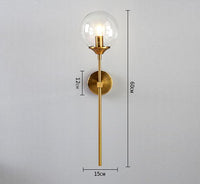 Glass Torch Brass Wall Light-Letifly Lights and Decor