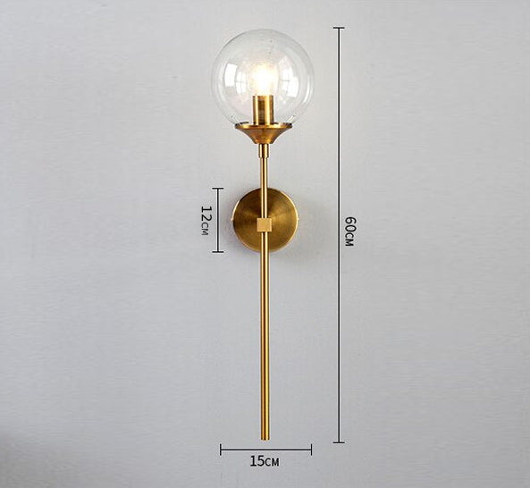 Glass Torch Brass Wall Light-Letifly Lights and Decor