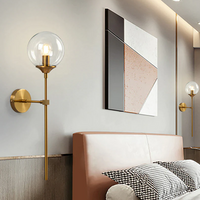 Glass Torch Brass Wall Light-Letifly Lights and Decor