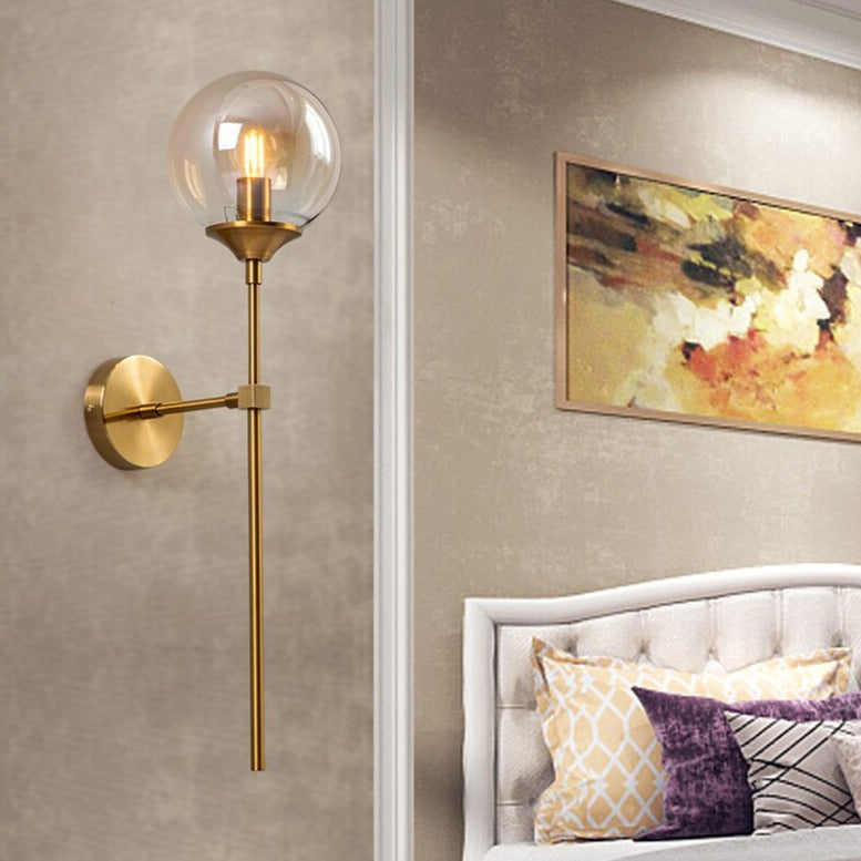 Glass Torch Brass Wall Light-Letifly Lights and Decor