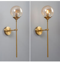 Glass Torch Brass Wall Light-Letifly Lights and Decor
