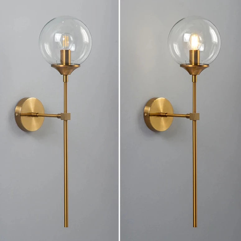 Glass Torch Brass Wall Light-Letifly Lights and Decor