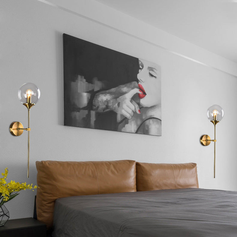 Glass Torch Brass Wall Light - Final Sale-Letifly Lights and Decor