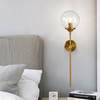 Glass Torch Brass Wall Light - Final Sale-Letifly Lights and Decor