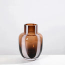 Glass vase amber geometric thick modern floral centerpiece home decor