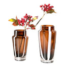 Glass vase amber geometric thick modern floral centerpiece home decor