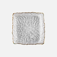 Elegant clear textured dessert plate with gold inlay for desserts appetizers
