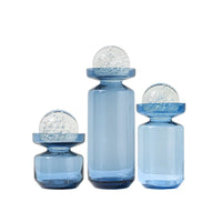 Glass vase sky-blue globe-top Nordic modern transparent hydroponics glass cylinder vase