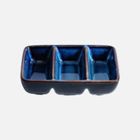 Kinglang Creative Ceramic Japanese Three Grid Saucer Restaurant Sushi Sauce Dish Barbecue Saucer Rectangular Dipping Dish-Letifly Lights and Decor