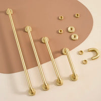 2.52"-15.74" Nordic Brass Long Furniture Handles Wardrobe Kitchen Cupboard Cloakroom Bedside Cabinet Handle Bedroom Accessories-Letifly Lights and Decor