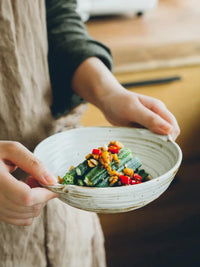 Kinglang NEW Ceramic Japanese Handmade Plate Retro Food Dinner Dish Plate with Handle-Letifly Lights and Decor