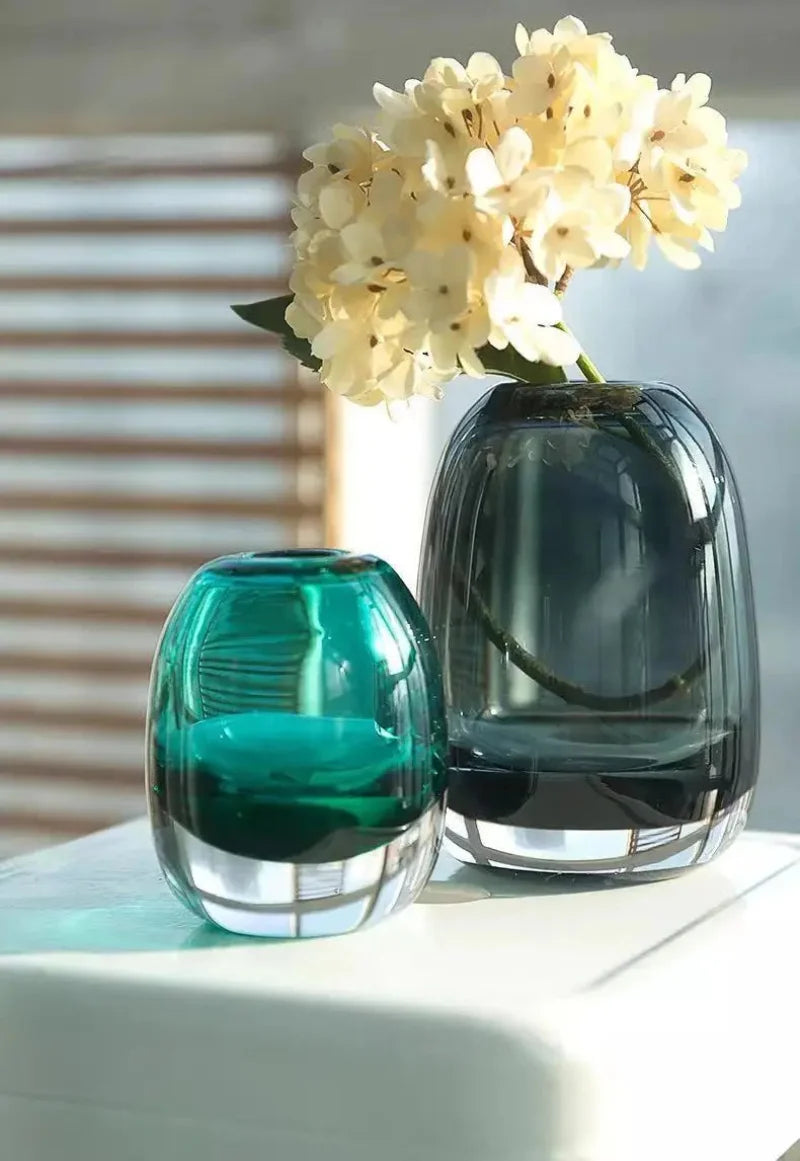 ins Light luxury thick transparent glass vase decoration hydroponic crafts home decoration ornaments living room decor-Letifly Lights and Decor