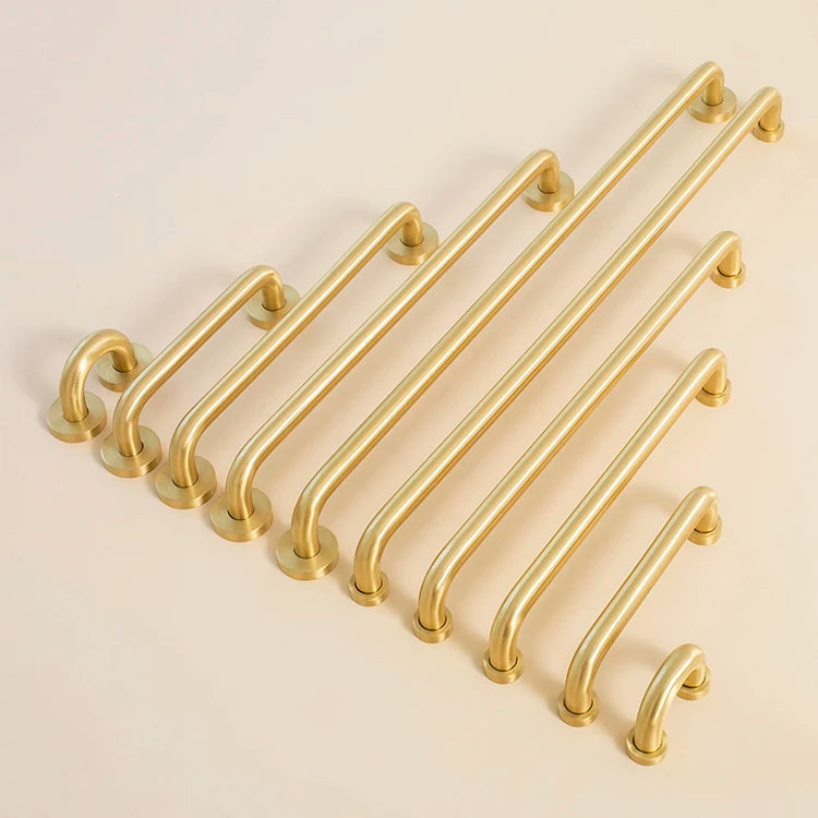 2.52"-15.74" Nordic Brass Long Furniture Handles Wardrobe Kitchen Cupboard Cloakroom Bedside Cabinet Handle Bedroom Accessories-Letifly Lights and Decor