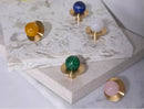 Luxury Natural Stone + brass Knobs Cabinet Knob Handle Dresser Knobs Drawer Pulls Elegant Green Furniture Hardware-Letifly Lights and Decor