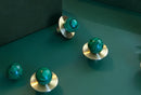 Luxury Natural Stone + brass Knobs Cabinet Knob Handle Dresser Knobs Drawer Pulls Elegant Green Furniture Hardware-Letifly Lights and Decor