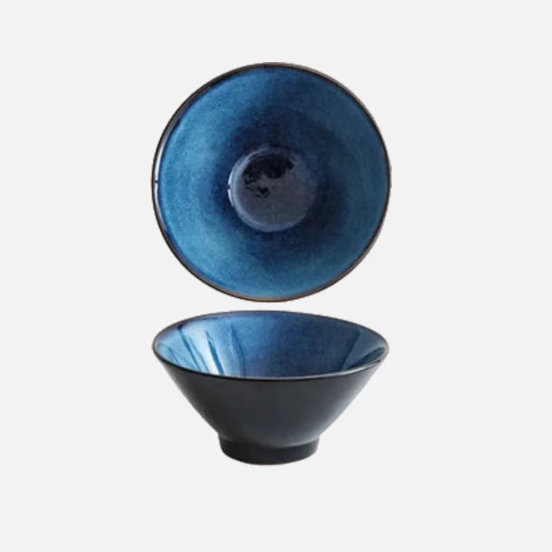 Ceramic Bowl Red Glazed 6 Inch Ramen Rice Udon Soup Tableware Minimalist Reactive Finish