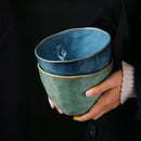 Letifly Lights & Decor - The Indigo Ridge Bowl - Handmade Japanese-inspired ceramic bowl with reactive blue glaze for ramen, salads, soups, and everyday dining