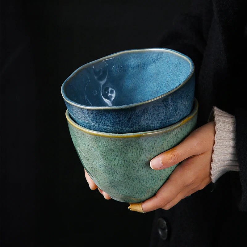 Letifly Lights & Decor - The Indigo Ridge Bowl - Handmade Japanese-inspired ceramic bowl with reactive blue glaze for ramen, salads, soups, and everyday dining