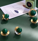 Luxury Natural Stone + brass Knobs Cabinet Knob Handle Dresser Knobs Drawer Pulls Elegant Green Furniture Hardware-Letifly Lights and Decor