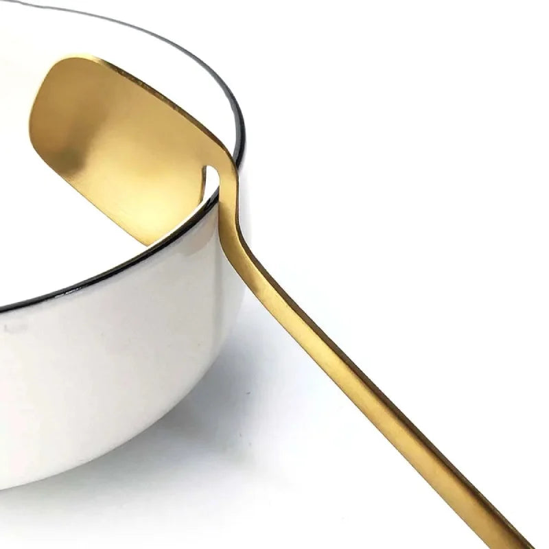 16pcs Rainbow Dinnerware Set Spoon Fork Knife Table Decor Cutlery Sets Kitchen Matte Gold tableware Set Desserts Soup Coffee Use-Letifly Lights and Decor