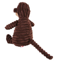 Plush corduroy squeaky dog toy animal shape durable chew toy for puppies and dogs