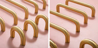 2.52"-15.74" Nordic Brass Long Furniture Handles Wardrobe Kitchen Cupboard Cloakroom Bedside Cabinet Handle Bedroom Accessories-Letifly Lights and Decor