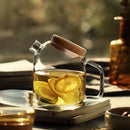 Glass Pitcher Cork Lid Heat Resistant Large Capacity Minimalist Pour Spout