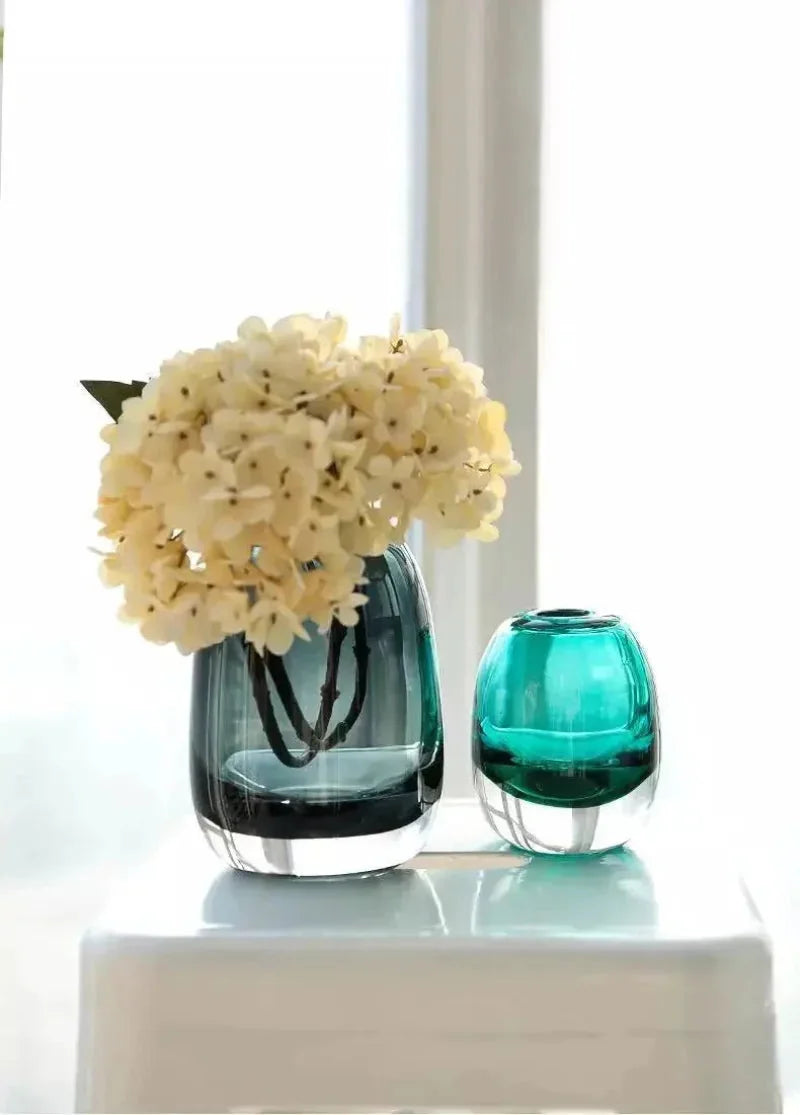 ins Light luxury thick transparent glass vase decoration hydroponic crafts home decoration ornaments living room decor-Letifly Lights and Decor
