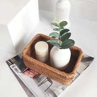 Hand-woven Rattan Wicker Basket storage for sundries bamboo organizer baset